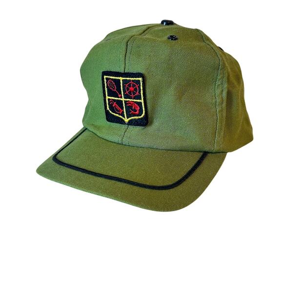 Vintage Snap-A-Tab Green Tennis Club Ships Wheel Golf Clubs Patch Hat Snapback - Picture 2 of 9